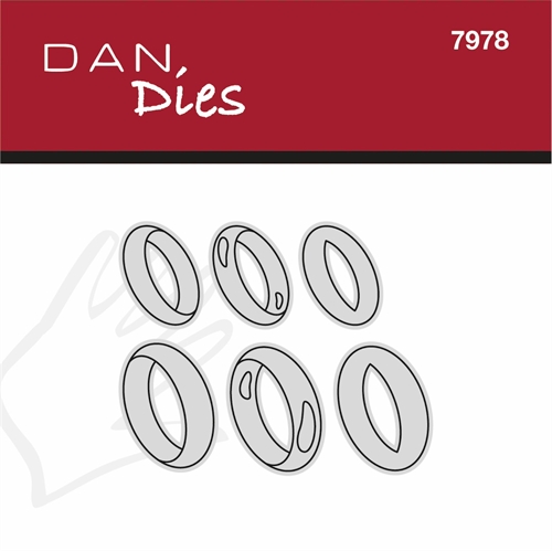  Dan Dies Ringe. Ringene har 2 forskellige størrelser, ca. 1,3x2,1 cm og 1,7 x 2,6 cm. 